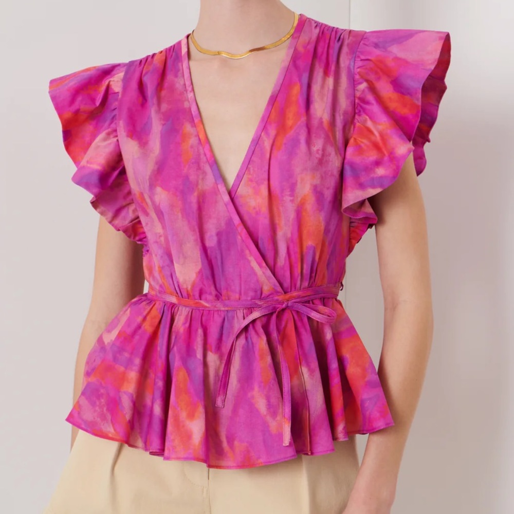 Derek Lam 10 Crosby Ember V-Neck Wrap Top